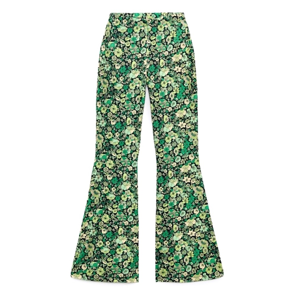 Zara Printed Flared Pants